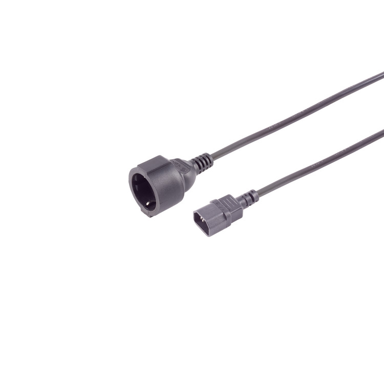 IEC C14 Adapterkabel, CEE 7/3, 1mm², USV, 3m