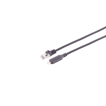 USB-C LAN Adapterkabel 1G, RJ45, ALU, schw., 10m